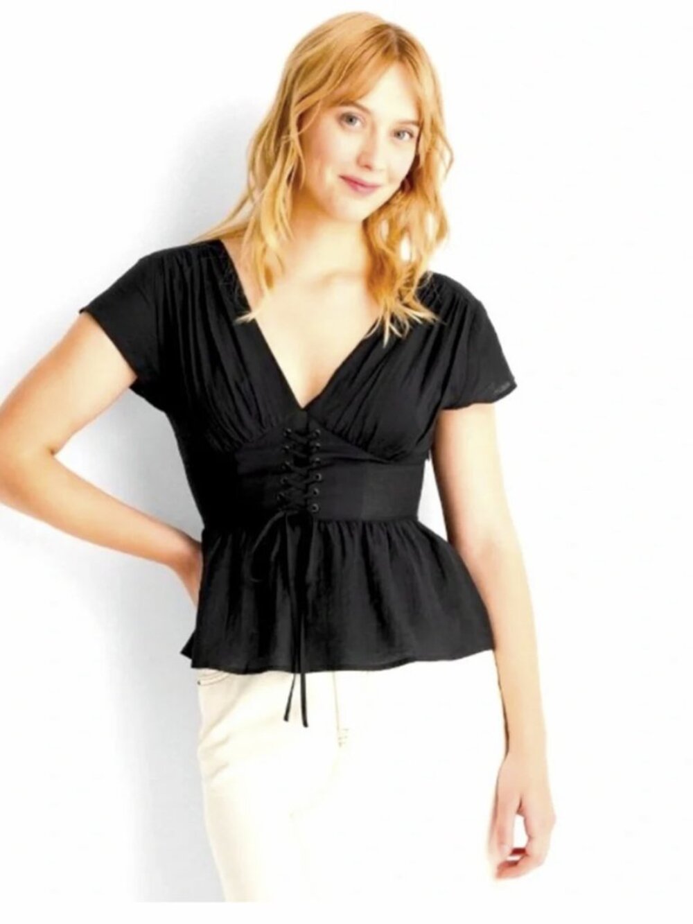 Future Collective Black Corset Top Size M